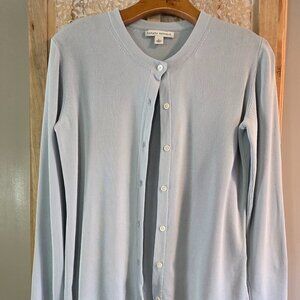 Banana Republic 100% Silk Ribbed Cardigan Light Blue Size Large